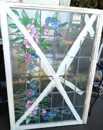 Photo Stained Glass Floral Design Window (s) $200