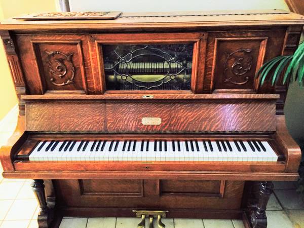 Photo Sterling Upright Player Piano - Circa 1900 $400