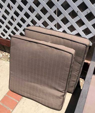 Photo Two Deep Seat Brown Patio Slipcover Cushions 28x 28 AND More Cushions $35