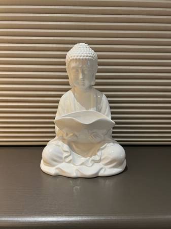 Z Gallerie White Ceramic Sitting Buddha Home Decor sculpture water evaporator ho $55