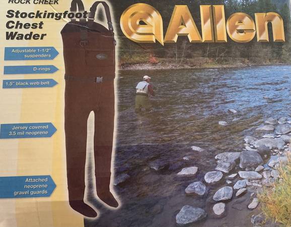 Photo Allen Company Rock Creek Stocking Foot Neoprene Fishing Chest Waders $45