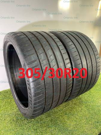 Photo 305 30 20 used tires 30530R20 pairs and sets run flat and regular