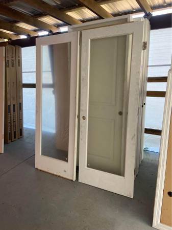 Photo 60in x 80in Interior French Double Doors with Full Lite Glass Insert $350