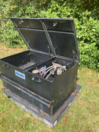 Photo 62 gal diesel fuel transfer tank pump combo tool box $660