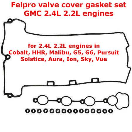 Photo Felpro valve cover gasket set GMC 2.4L 2.2L Cobalt Malibu Saturn $25