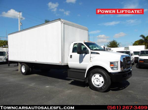 Photo Ford F650 BOX TRUCK 24 Footer LIFTGATE Cargo DIESEL BOX TRUCK $49,500