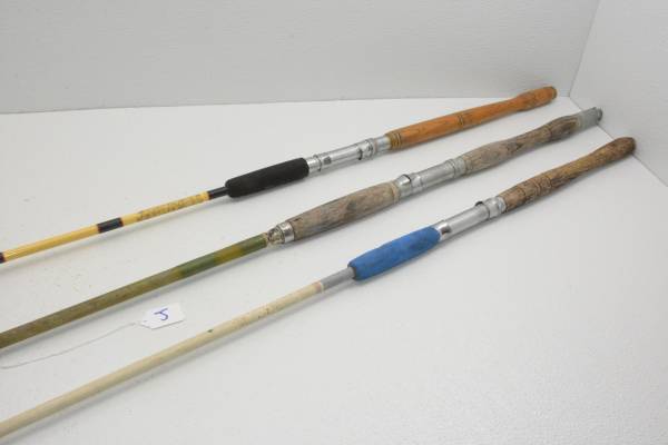 Photo Lot of 3 Vintage Fishing Rods for Decor $25