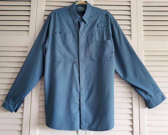 Photo REEL LEGENDS PFG Outdoors Long Sleeve Vented Fishing Shirt Size XL Blu $20
