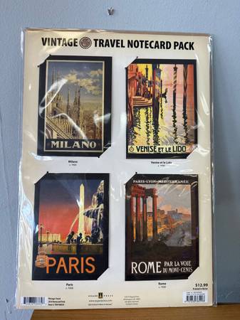 Photo Vintage Travel Notecard Pack $8
