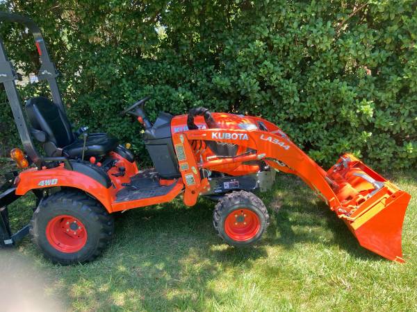 kubota bx 2380 tractor bushhog rotary mower loader box blade rake ...