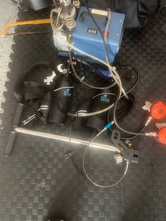 Photo scuba dive tanks and complete Mini dive air fill system $550