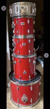 Photo On Sale Today 5pc Red Vintage Slingerland Drums $825
