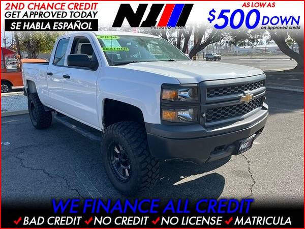 Photo 2014 Chevrolet Chevy Silverado 1500 Work Truck 1WT Double Cab 4WD (- as low as $500 Down oac Bad Credit OK)