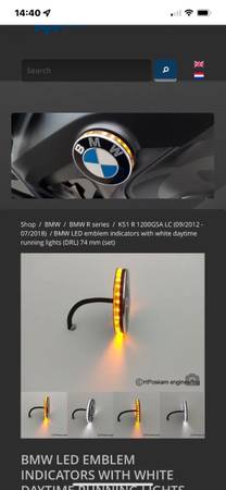 Photo BMW LED EMBLEM INDICATOR LIGHTS WITH WHITE DAYTIME RUNNING LIGHTS (DRL) 74 MM (S $250
