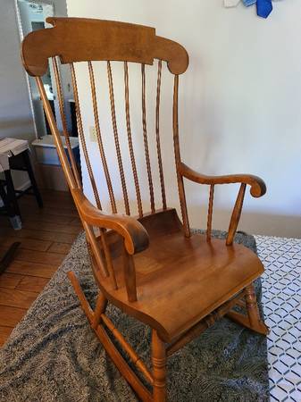 Photo Nichols  Stone- Solid wood vintage rocking chair (final price reduction) $195