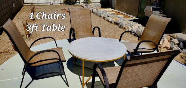 Photo Outdoor Low Drink Table and 4 Chairs CHEAP $175