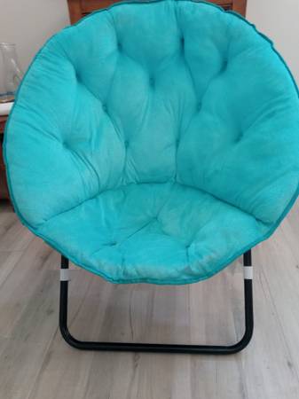 Photo Papasan Folding Moon Saucer Chair with Collapsible Metal Frame $39