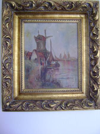 Photo VERY OLD VIEW OF RIVER SCENE IN HOLLAND $120