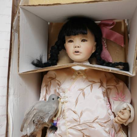 Photo Vintage Porcelain Doll in original box $75