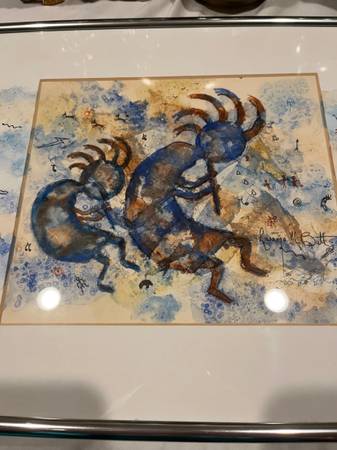kokpelli dancer , watercolor , Laura m Blatt, San Diego $275