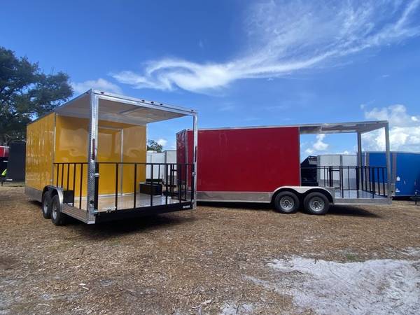 Photo 8.5x20 BBQ Porch Concession Enclosed Trailer Finished Interior 2023 $11,599