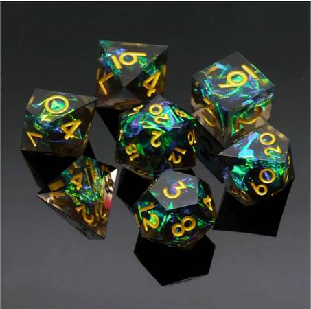 Photo Dungeons and Dragons Dice Set Polyhedron Dice for Role Playing Games Blue and Gr $10