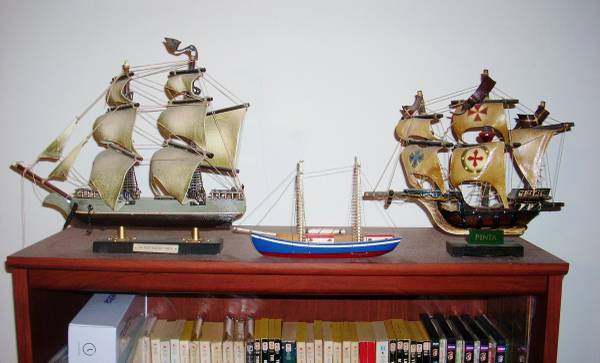 Photo 3 Wooden Ships Tall Boats Made of Wood Pinta Most Blessed Trinity Sail $80