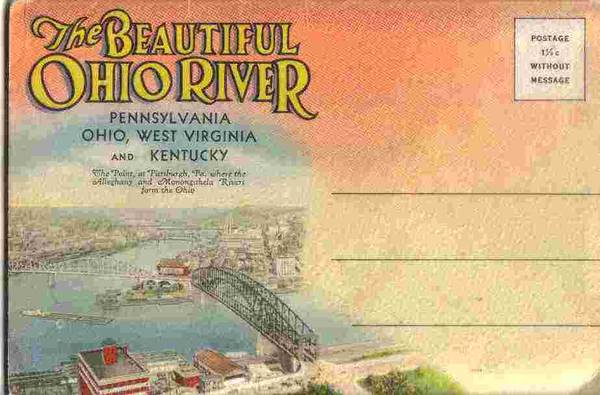 Photo Historical Ohio River Postcard Folder $10