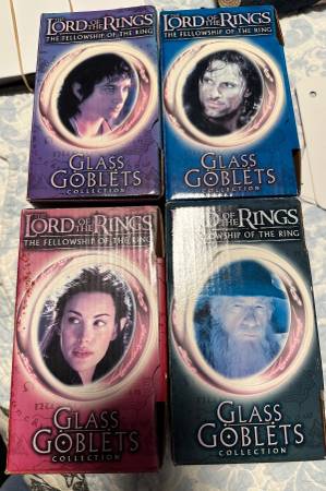 Lord of the Rings Goblets (2001 Burger King Set) $50