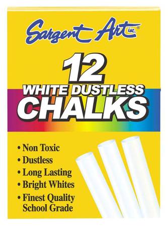 Photo NEW Non-Toxic White Dustless Chalk by Sargent - 12 boxes $5