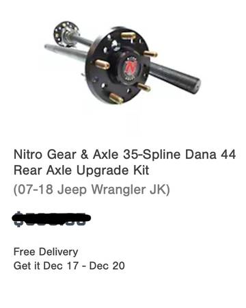 Photo JK Jeep Wrangler NITRO GEAR rear inner axles LeftRight - $350 (nw phoenix) lsaquo image 1 of 7 rsaquo (google map)
