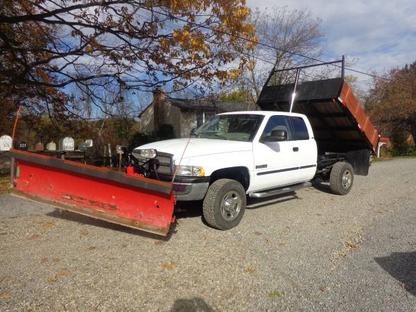 1999 Dodge Ram 2500 4x4 Cummins Flat bed Dump snow plow Florida Truck ...