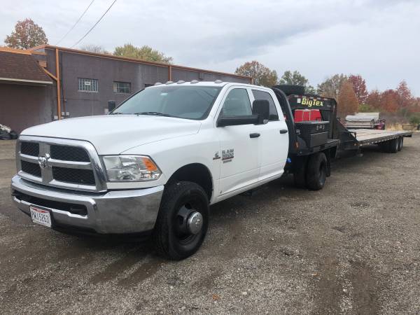 2018 RAM 3500 Flatbed Turbo Diesel 4X4 Dually Crew with 40ft Trailer ...