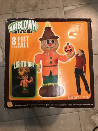 Gemmy Airblown Inflatable 8 Ft. Lighted Halloween Scarecrow in Box $45 ...