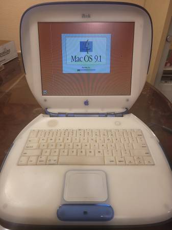 Vintage Apple Ibook G Indigo Clamshell Laptop Model M Working Computers For Sale