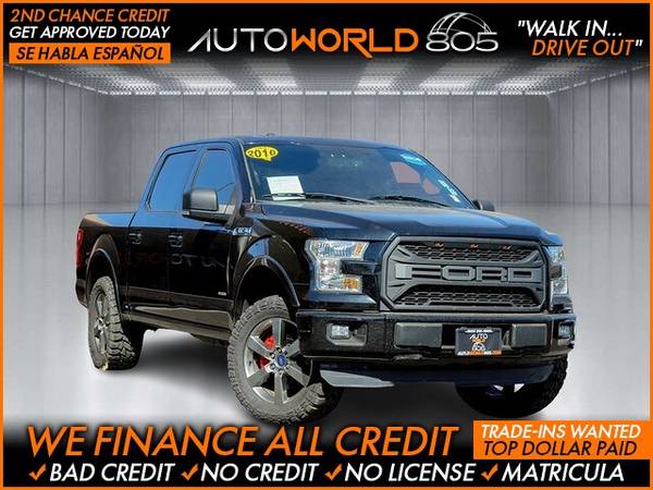 Photo 2016 Ford F150 SuperCrew Cab XLT Pickup 4D 5 12 ft (- as low as $495 Down oac Bad Credit OK)