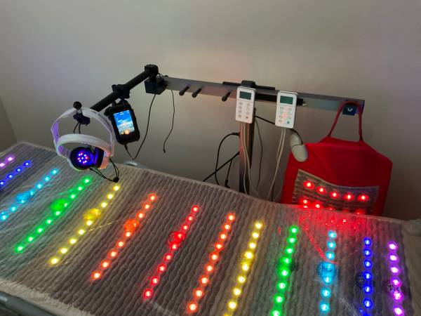 Chakra-Photon-PEMF-Rainbow-Massage table- therapy mat-red light mat ...