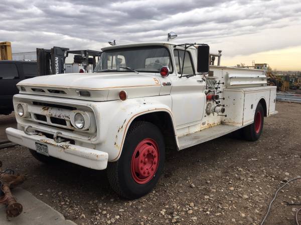 1962 CHEVY C80 FIRE TRUCK 40K ORIGINAL MILES EXCELLENT CONDITION ...