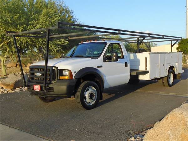 2007 Ford F450 Xl Service Body Utility Bed Work Truck Wladder Rack