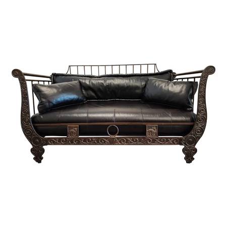 Sofa-Thomasville Ernest Hemingway collection El Toro vintage leather s ...