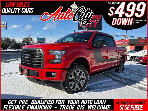 Photo 2016 FORD F150 SUPERCREW CAB XLT PICKUP 4D 5 12 FT (- as low as $499 Down oac - Habla Espanol)